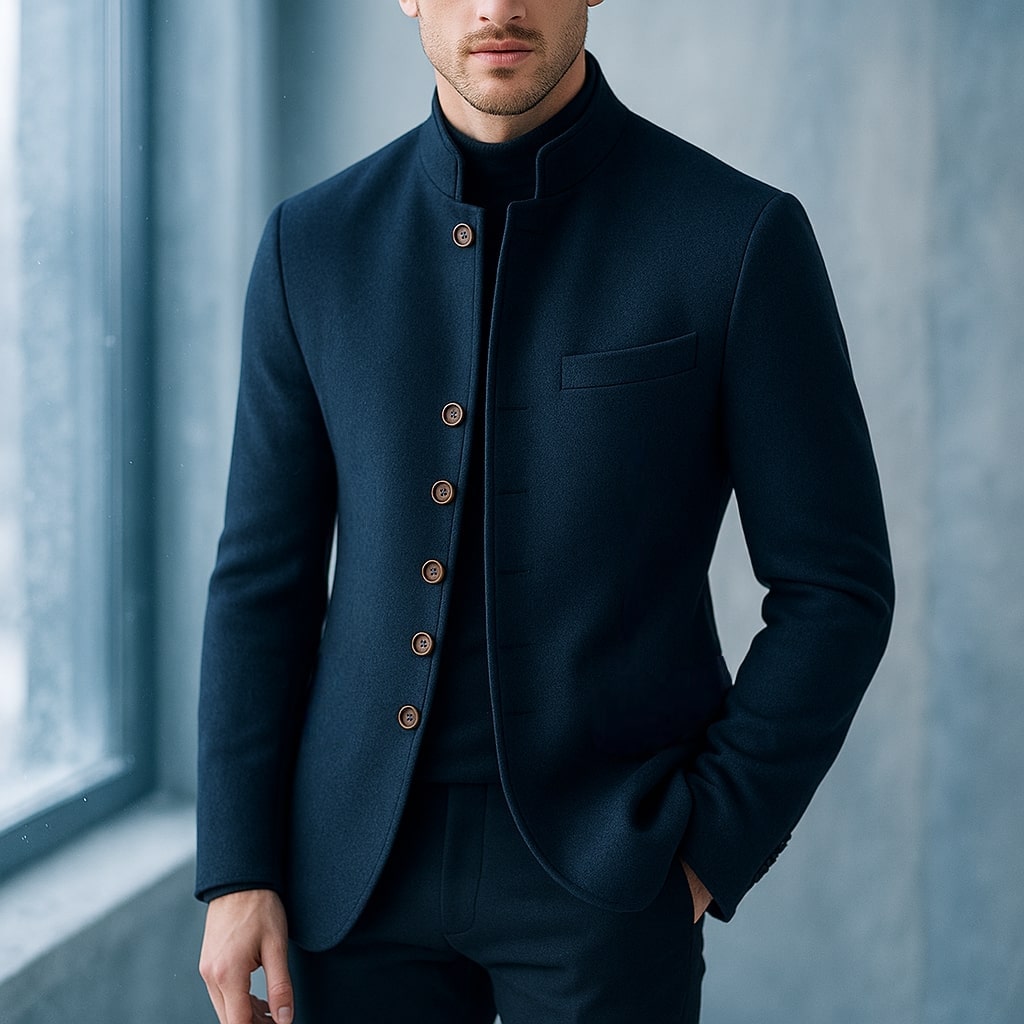 Matteo Wool Stand-Collar Jacket