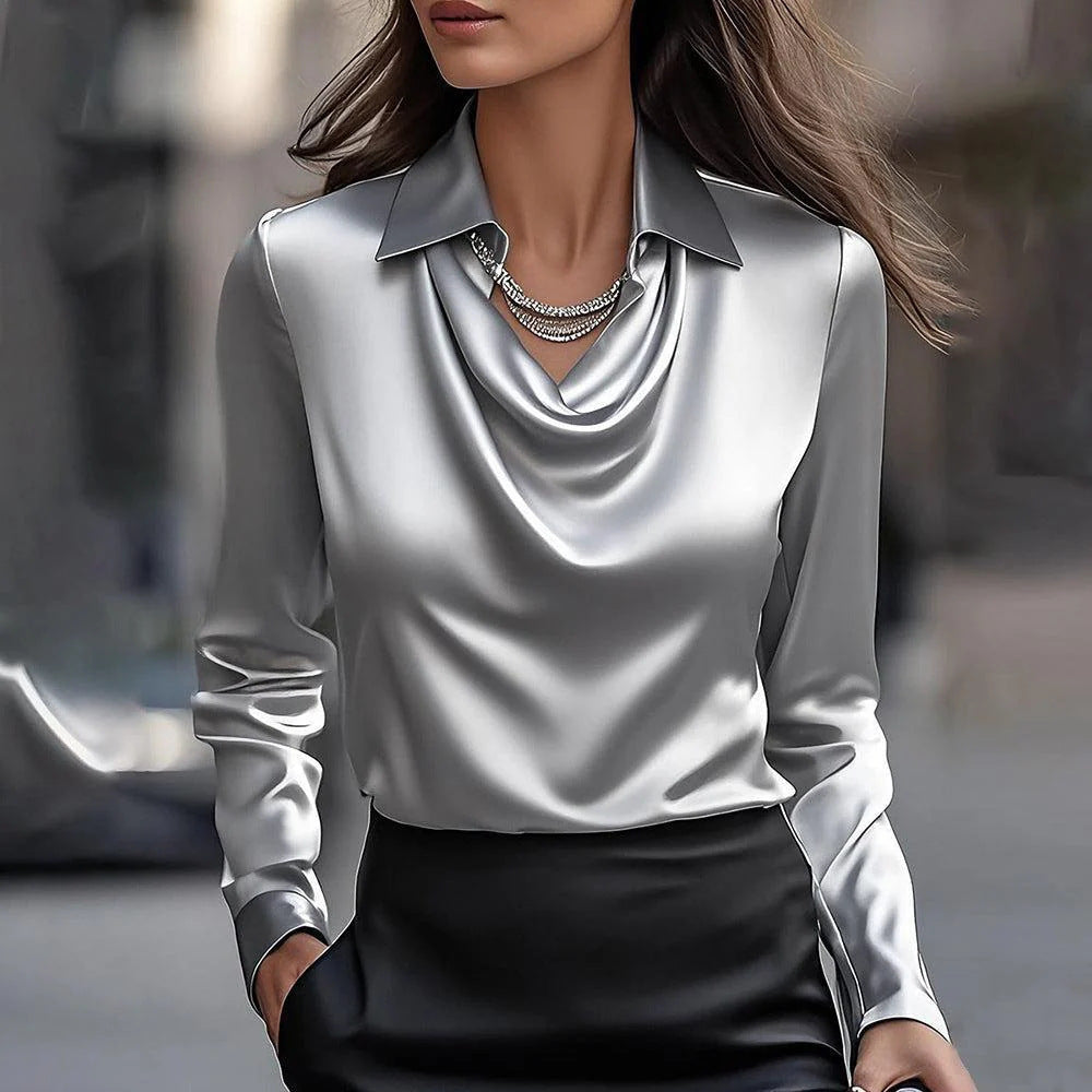 Bellissa Satin Drape Blouse