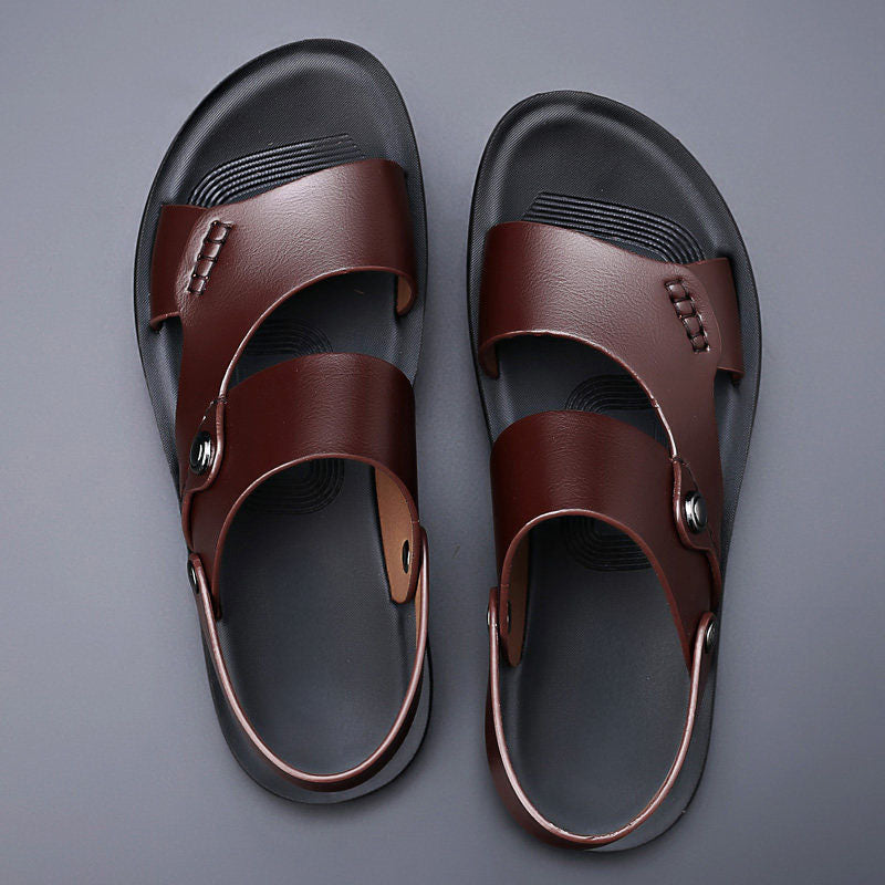 Ruviano Leather Slide Sandals